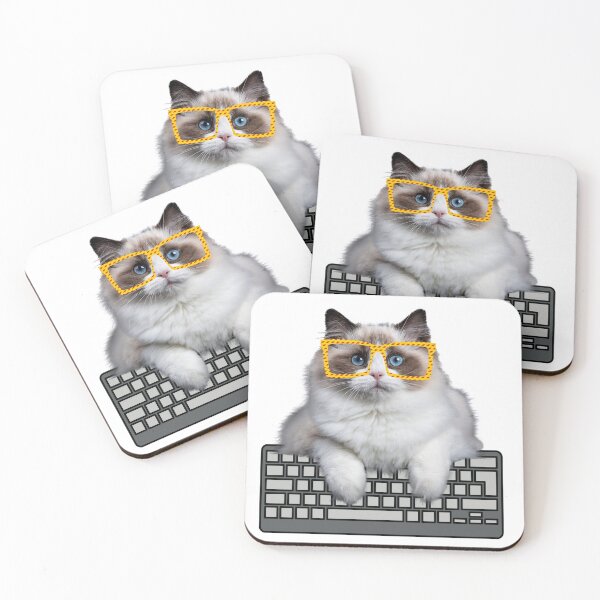 Item preview, Geek cat yellow glasses designed and sold by munizz.