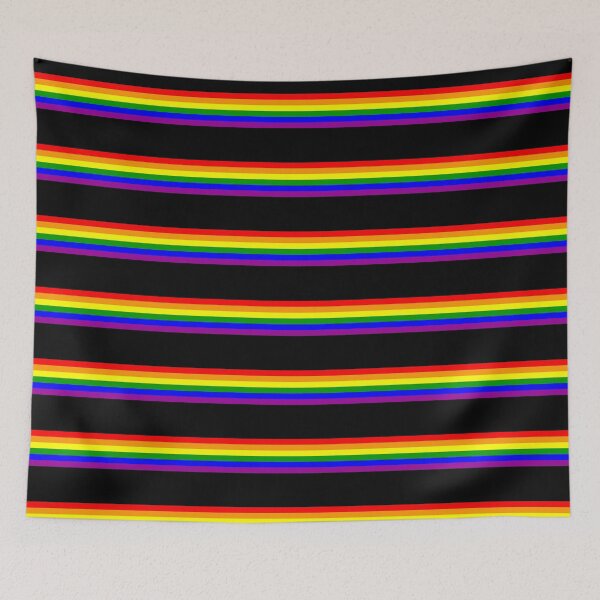 Item preview, 65 MCMLXV LGBT Gay Pride Rainbow Flag Black Stripe Pattern designed and sold by 65 MCMLXV.
