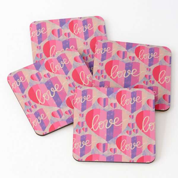 Item preview, Grunge Retro Hearts - Pink and Red designed and sold by Squarebird.