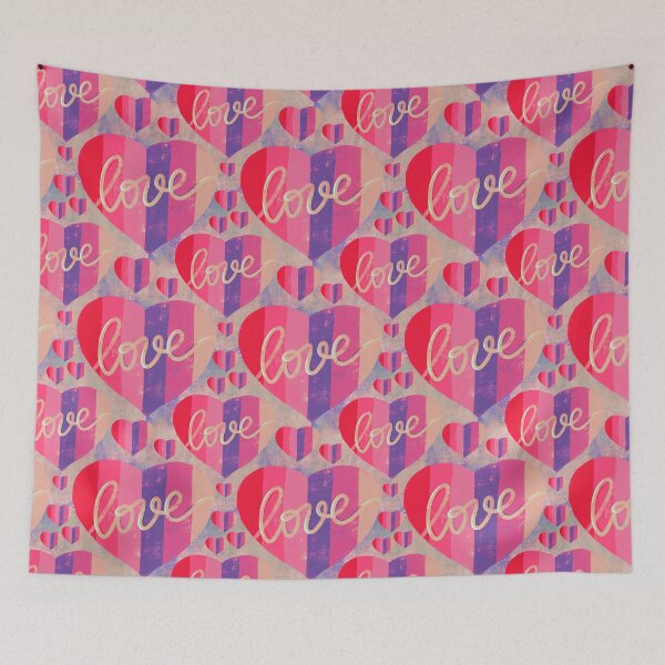 Item preview, Grunge Retro Hearts - Pink and Red designed and sold by Squarebird.