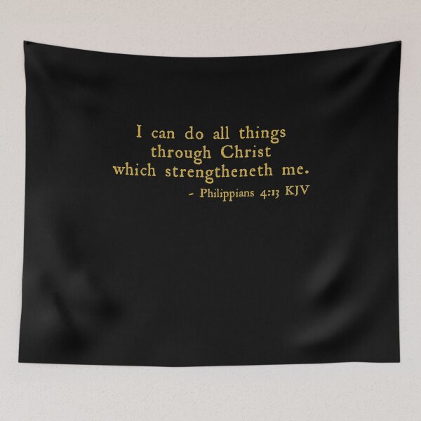Item preview, Philippians 4:13 KJV Antique Gold Print designed and sold by VerShirts.