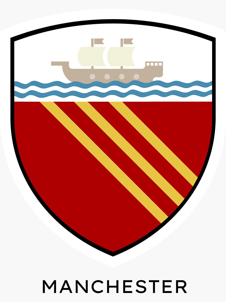 "Manchester Coat Of Arms" Sticker for Sale by N44Prints Redbubble