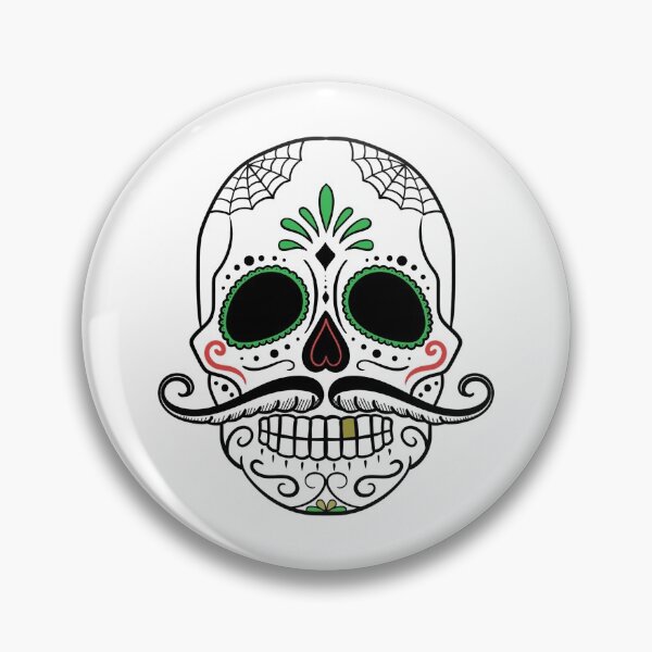 Item preview, Mustache Sugar Skull Calavera designed and sold by WakeNBake-Tees.