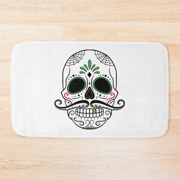 Item preview, Mustache Sugar Skull Calavera designed and sold by WakeNBake-Tees.