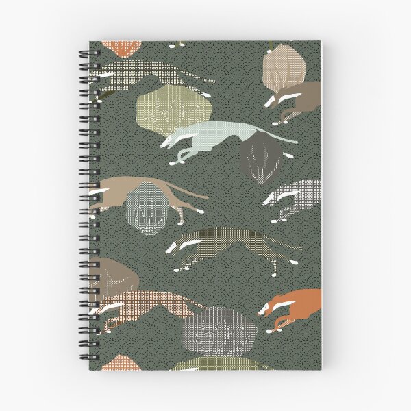 Item preview, RUNNING PODENCOS - CAMOUFLAGE SASHIKO  designed and sold by GREYHOUNDLOVE.