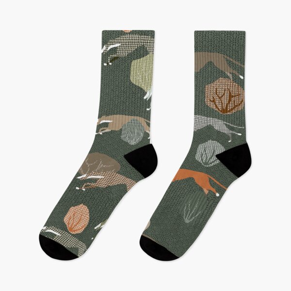 Item preview, RUNNING PODENCOS - CAMOUFLAGE SASHIKO  designed and sold by GREYHOUNDLOVE.