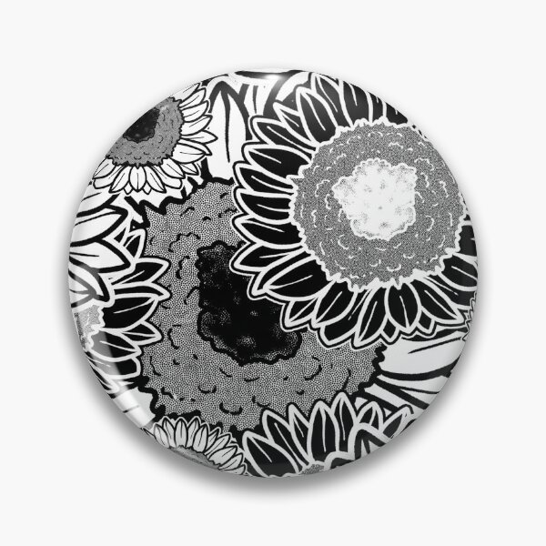 Item preview, sunflowers floral birth flower manga anime dark black lineart bold bouquet designed and sold by politeillusts.