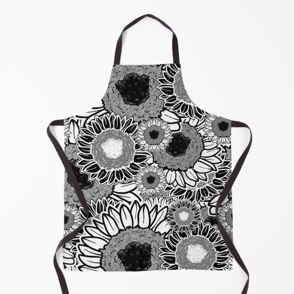 Item preview, sunflowers floral birth flower manga anime dark black lineart bold bouquet designed and sold by politeillusts.