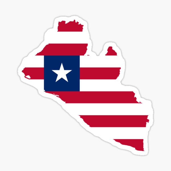 Liberia Flag Map Sticker By Limitlezz Redbubble   St,small,507x507 Pad,600x600,f8f8f8.u1 