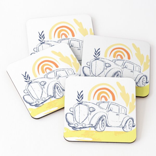 Item preview, old car poster - vintage & abstract - Design Suatible for kids giftcard, duvet, covers, comforters, prints canvas and blankets duvet designed and sold by SpiralStairShop.