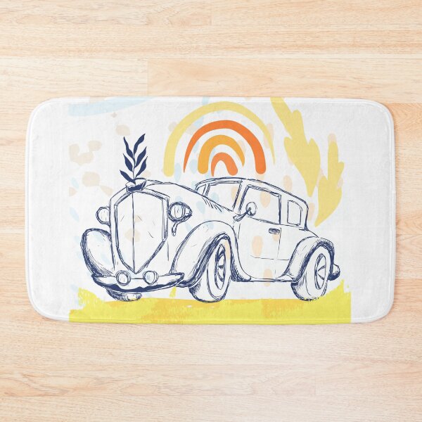 Item preview, old car poster - vintage & abstract - Design Suatible for kids giftcard, duvet, covers, comforters, prints canvas and blankets duvet designed and sold by SpiralStairShop.