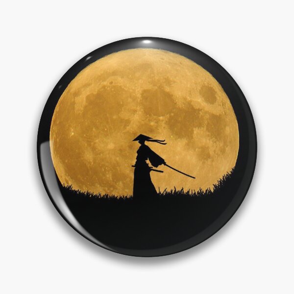 Aperçu de l'œuvre Samouraï avec pleine lune créée et vendue par LetsGEtTHEbREAD.