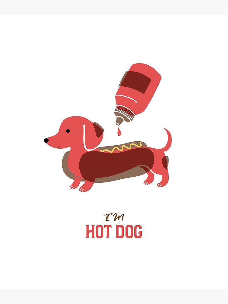 "funny puppy hot dog " Poster for Sale by seolstory Redbubble