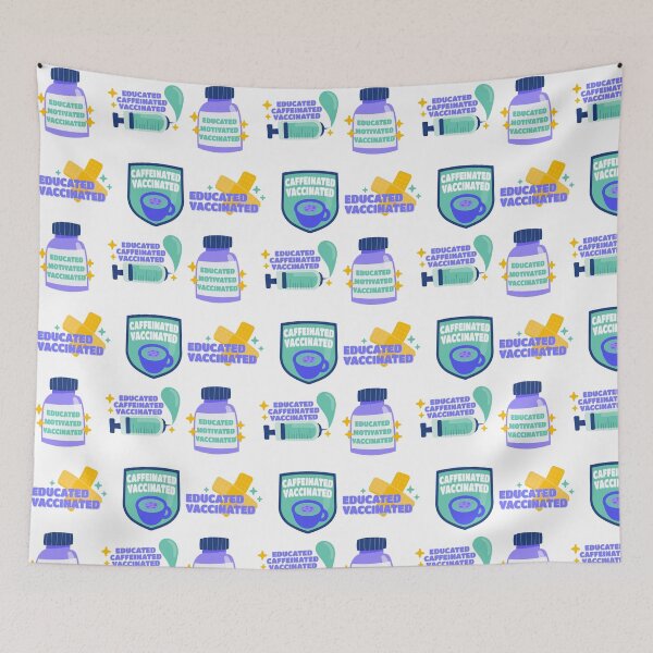 Item preview, Educated Motivated Caffeinated Vaccinated, Covid vaccine pack designed and sold by TalesOfScience.