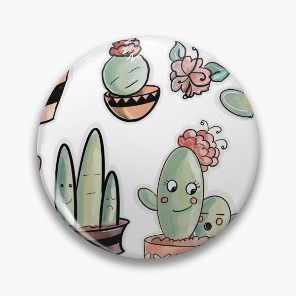 Item preview, Cute, chibi, cacti with faces and flowers designed and sold by BlueBoarCrafts.