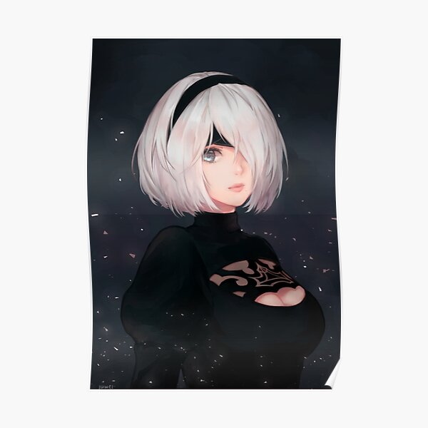 Nier Automata Girl Wall Art Redbubble