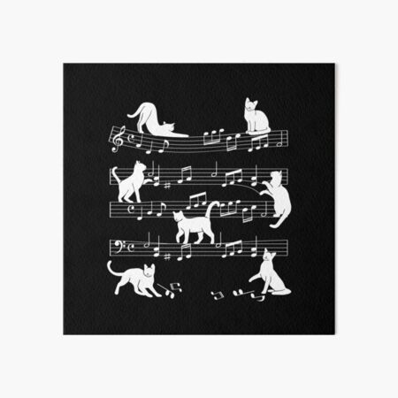 Cats with music notes. Art Board Print