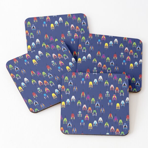 The Peloton Cyclists – navy blue Coasters (Set of 4)