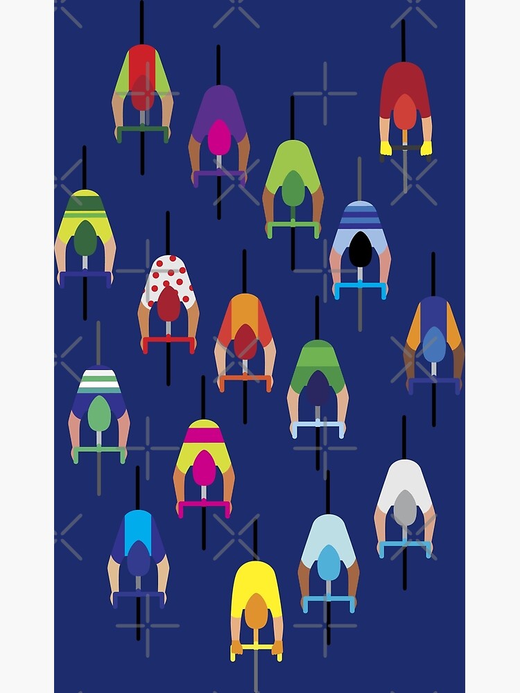 The Peloton Cyclists – navy blue Poster for Sale by Nevelo