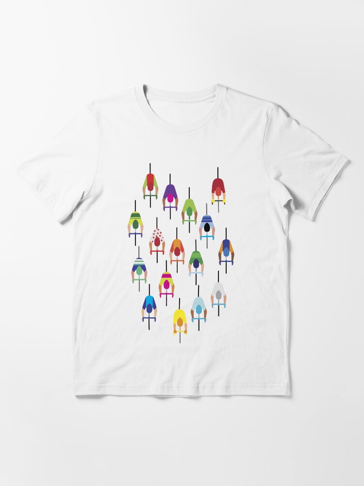 Thumbnail 3 of 7, Essential T-Shirt, The Peloton Cyclists – navy blue designed and sold by Nevelo.