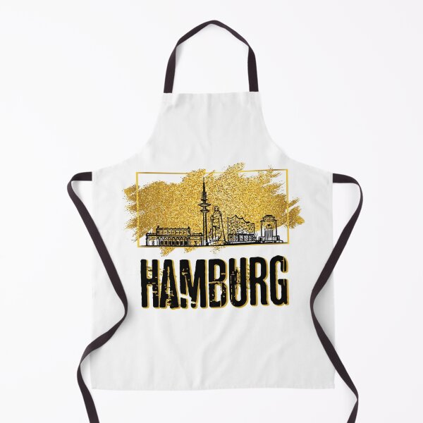 Item preview, Hamburg Germany Germany city skyline gold designed and sold by BullDesignsShop.