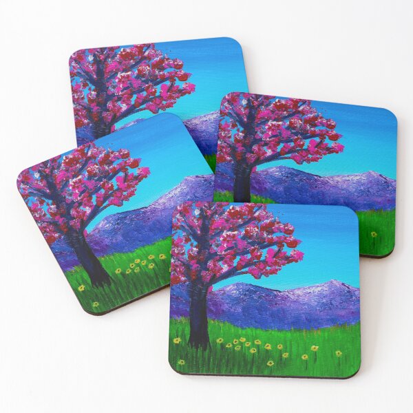 Item preview, Pink Cherry Blossom Tree with Daisies designed and sold by Ashley Baldwin.