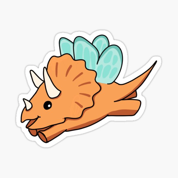 Item preview, Triceratops Dinosaur with Butterfly Wings  designed and sold by KatieLibArt.