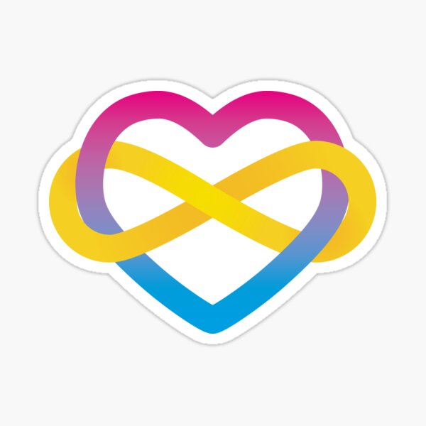 Pansexual Polyamorous Pride Infinity Heart Sticker