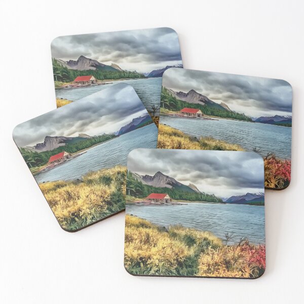 Item preview, Maligne Mountain Lake in fall, Canada, North America designed and sold by TanyDi.