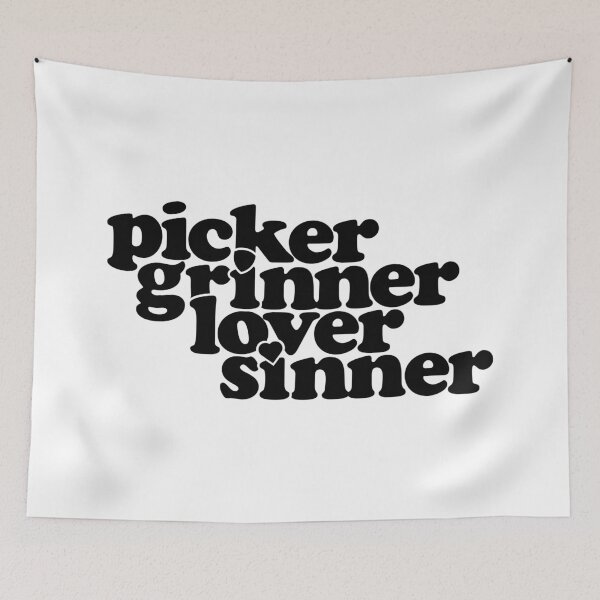 Artikelvorschau, Picker, Grinner, Lover, Sinner - Schwarze Textversion entworfen und verkauft von bonusroom.