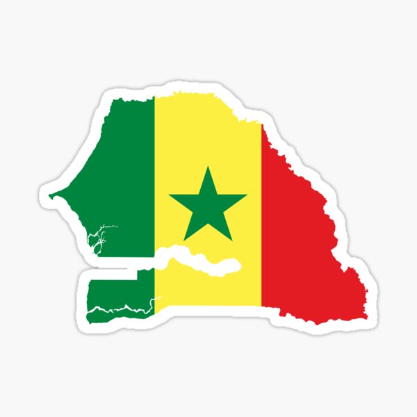 Carte du drapeau du Sénégal Sticker