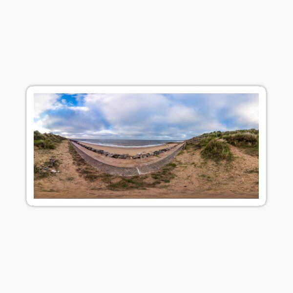 360 panorama of Cart Gap Beach, Norfolk Coast Sticker
