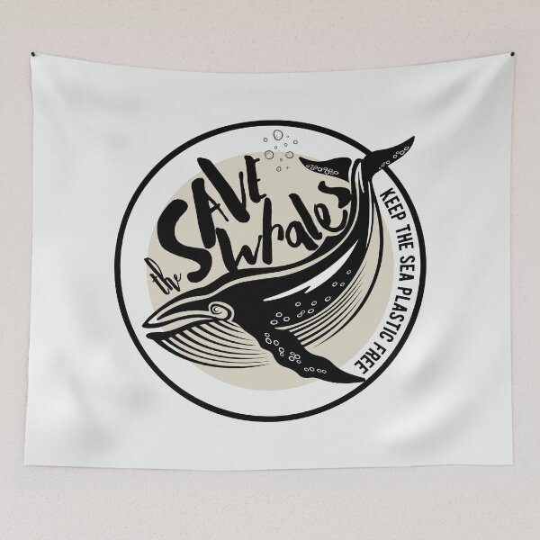 Item preview, save the whale - keep the sea plastic free - whale conservation  designed and sold by foreco design.