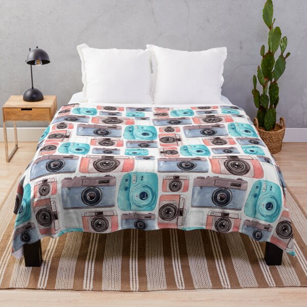 Item preview, Retro Watercolor Camera Pattern designed and sold by WhatsaJP.
