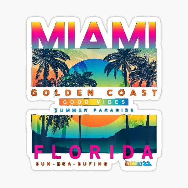 Miami Florida Sticker For Sale By Pehlivan Redbubble