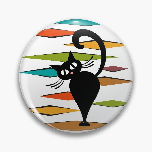 Item preview, Mid Century black cat design designed and sold by BattaAnastasia.
