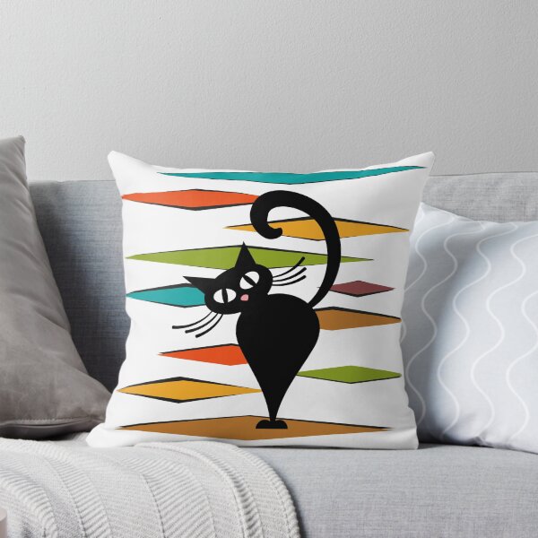 Item preview, Mid Century black cat design designed and sold by BattaAnastasia.