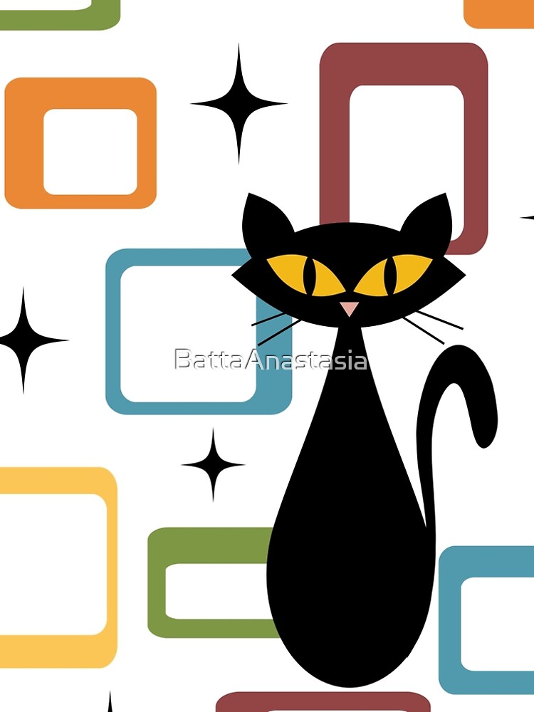 Mid Century black cat by BattaAnastasia
