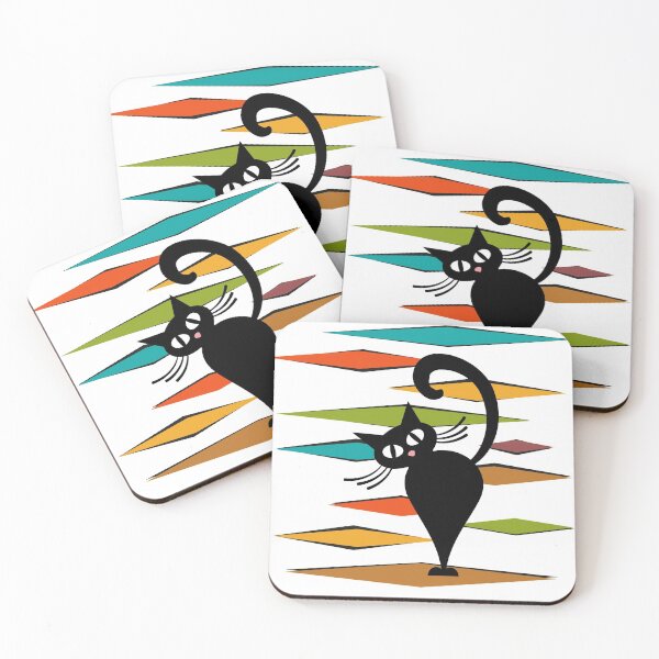 Item preview, Mid Century black cat design designed and sold by BattaAnastasia.