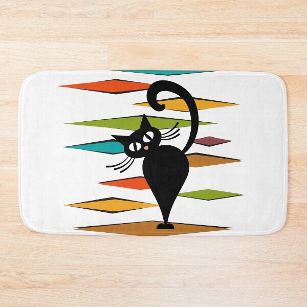 Item preview, Mid Century black cat design designed and sold by BattaAnastasia.