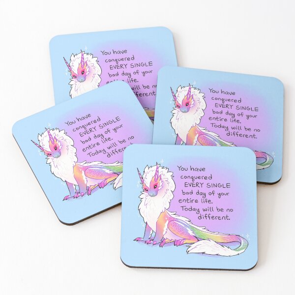 Item preview, "You Have Conquered EVERY SINGLE Bad Day" Fluffy Rainbow Dragon designed and sold by thelatestkate.