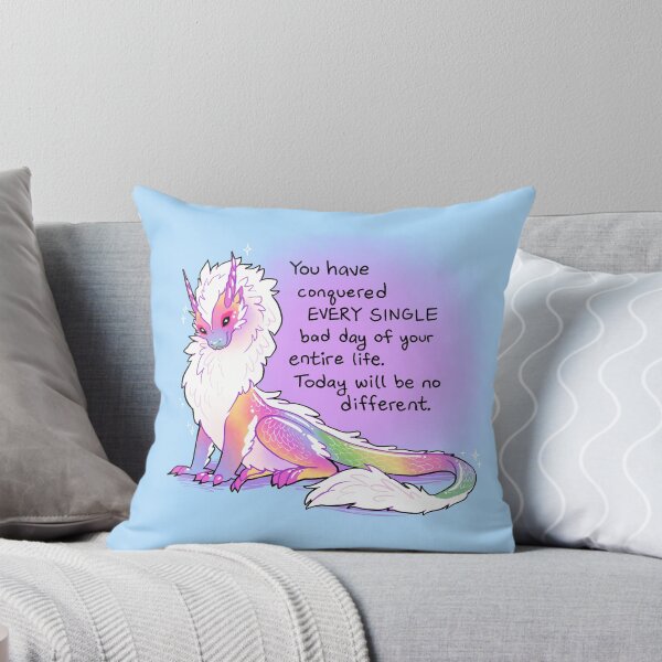Item preview, "You Have Conquered EVERY SINGLE Bad Day" Fluffy Rainbow Dragon designed and sold by thelatestkate.