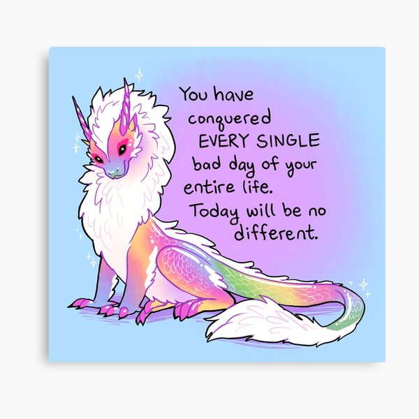 Item preview, "You Have Conquered EVERY SINGLE Bad Day" Fluffy Rainbow Dragon designed and sold by thelatestkate.