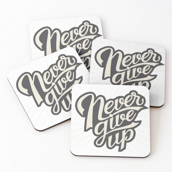 Item preview, never give up designed and sold by Sya Prints.