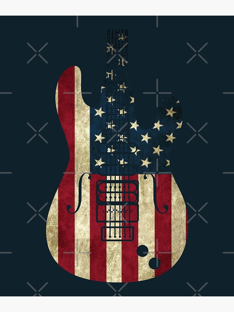 "American Flag Guitar" Poster by Scubedesign Redbubble
