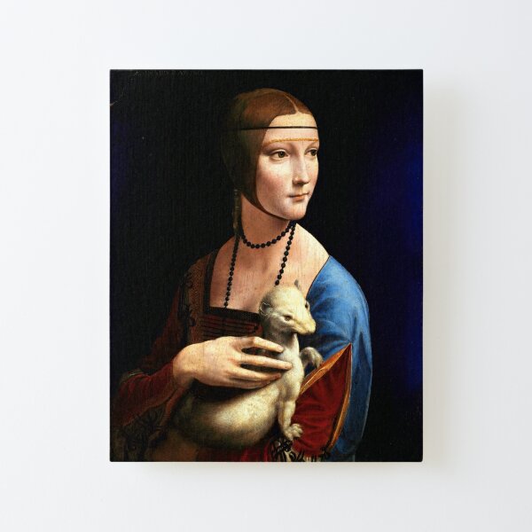 High Res Leonardo da Vinci The Lady with an Ermine 1491 Canvas Mounted Print