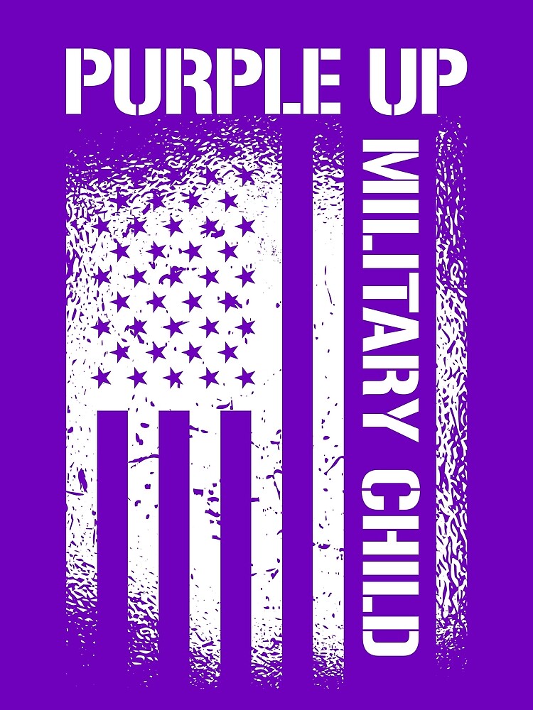 Thumbnail 3 von 3, Tuch, Purple Up Military Child American Flag Military Kids Month Gear designt und verkauft von DynamicDesign.