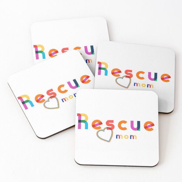 Item preview, Rescue Mom Rainbow lettering - Modern Design - Heart accent designed and sold by 8PawsStudio.