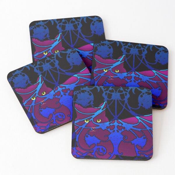 Item preview, Visible Cat in silhouette and camouflaged against Art Nouveau ironwork designed and sold by ThomMorris.