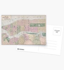 Postales Mapa vintage de la ciudad de Nueva York (1873)